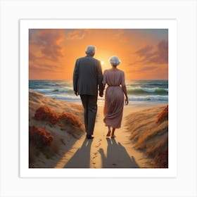 Sunset Walk Art Print