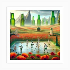 Beers and Basketball Art Print