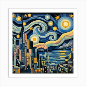 Starry Night Sky: Celestial Wall Art Art Print