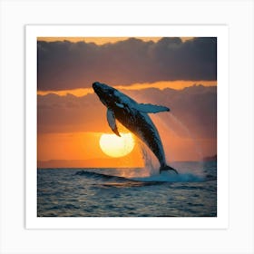 Humpback Whale Leaping 1 Art Print