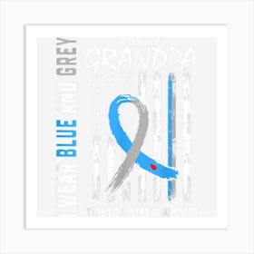 Grandpa Type One Diabetes Awareness Usa Flag T1d Family Gift Art Print