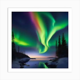 GREEN SOUTHERN LIGHTS Art Print