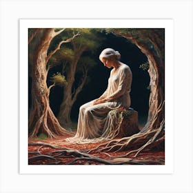 Woman In The Woods 4 Art Print