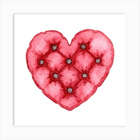 Heart Shaped Pillow Love Watercolor Art Print
