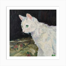 White Cat Art Print