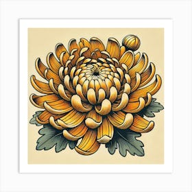 Tattoo Chrysanthemum 4 Art Print