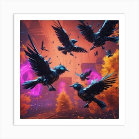 Crows In The Sky Art Print