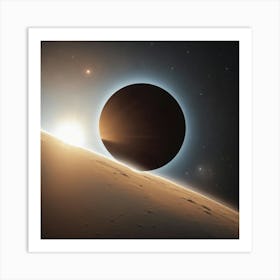 Solar Eclipse Over Mars Art Print