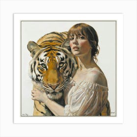 'The Girl With The Tiger' Art Print