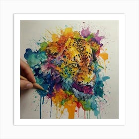 Jaguar Watercolor Painting Art Print