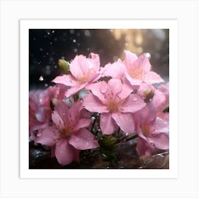 Cherry Blossoms In The Rain Art Print