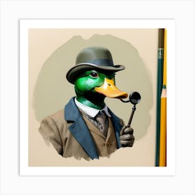 Duck In Hat 1 Art Print