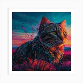 Cat In The Grass Art Print