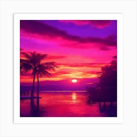 Sunset At The Beach 8 Art Print