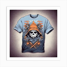 Skull And Crossbones T-Shirt Design Art Print