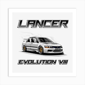 Lancer Evolution VIII White Art Print