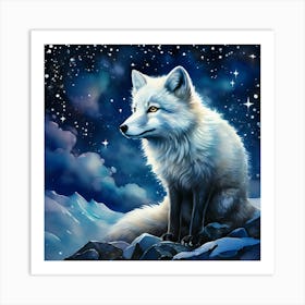 White Fox Art Print