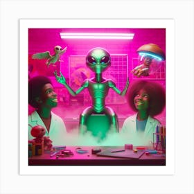 Aliens In The Lab 1 Art Print