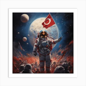 Astronaut In Space Art Print