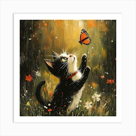 Butterfly Cat 9 Art Print