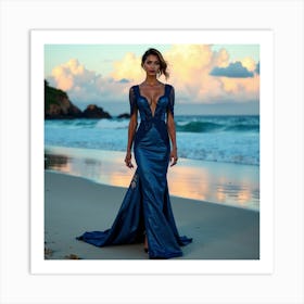 Mermaid On The Beach 1 Art Print