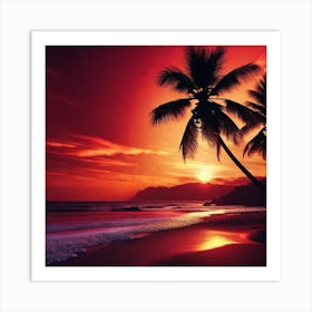 Sunset At The Beach 770 Art Print