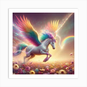 Unicorn In The Meadow Art Print