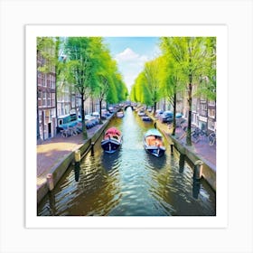 Amsterdam Canals View Art Print