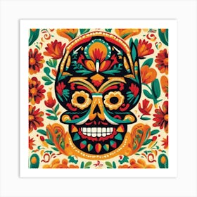 Day Of The Dead Skull 73 Art Print