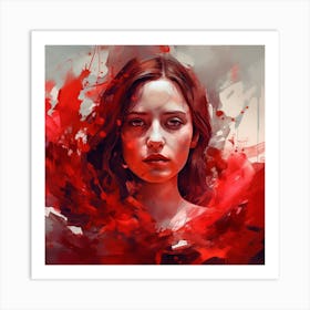 Girl In Red Art Print