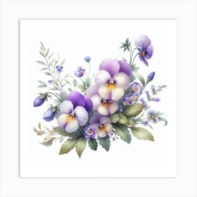 Flowers of Pansies 2 Art Print