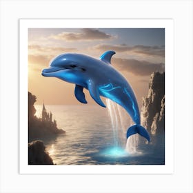 Dolphin In The Sea Art Print