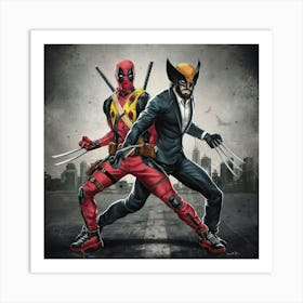 A Stunning Illustration Of Deadpool And Wolverine Iket78y5q7q1tgamibozzw Yvsfhvsntb6k9dz5nm 1ng Art Print