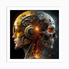 Woman In A Helmet Art Print