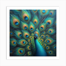 Peacock Painting Art Print