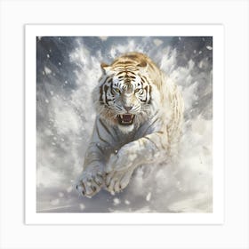 White Tiger Art Print