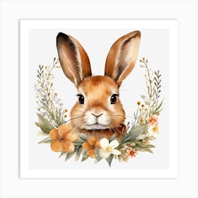 Bunny With Flowers 6 Art Print