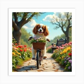 Flux Dev A Young Cavalier King Charles Spaniel With A Gentle E 0 Art Print