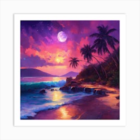 Sunset in Palm Island Art Print