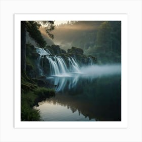 Waterfall - Waterfall Stock Videos & Royalty-Free Footage Art Print