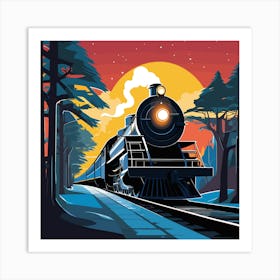 Train On The Tracks Art Print