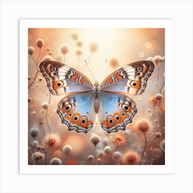 Butterfly in Soft Brown Shades Art Print