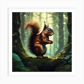 Squirrel In The Forest 171 Art Print