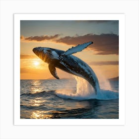 Humpback Whale Jumping 3 Art Print