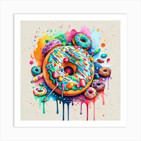 Donuts are an American-origin dessert Watercolor 4 Art Print