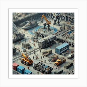 A Detailed Depiction Of The Logistics And Support Art Print