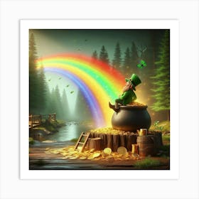 Rainbow Leprechaun Art Print