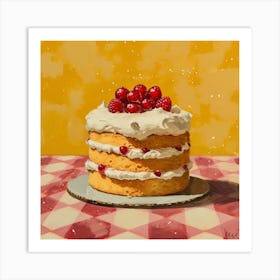 Victoria Sponge Yellow Background 4 Art Print