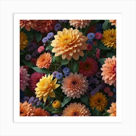 Dahlias Art Print