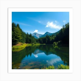 Lake In The Mountains 1 Art Print